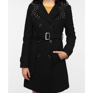 Sparkle & Fade Studded Pea Coat Urban Outfitters